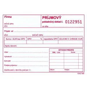 Igaz 310 Príjmový pokl.dokl. s DPH A6 číslov.samoprep.