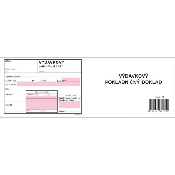 Igaz 172 Výdavkový pokl. doklad s DPH - samopr.