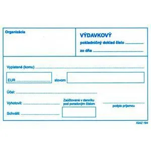 Igaz 194 Výdavkový pokladničný doklad bez DPH 100 l.