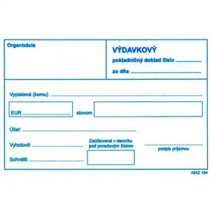 Igaz 194 Výdavkový pokladničný doklad bez DPH 100 l.