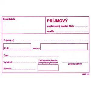 Igaz 193 Príjmový pokladničný doklad bez DPH -100 listov