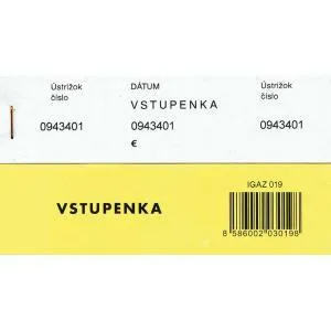 Igaz Vstupenka číslovaná 3-dielna 100 lístkov