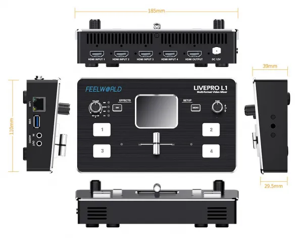 Feelworld LivePro L1 4x HDMI prepínač USB Streaming 15658