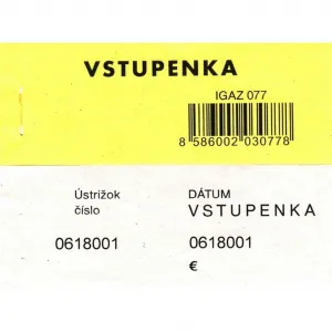 Igaz Vstupenka číslovaná 2-dielna 100 lístkov