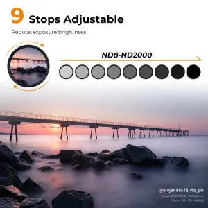 K&F Concept Variabilný ND filter ND8-ND2000 Nano-X s multi-odolnou vrstvou (72 mm) 19117