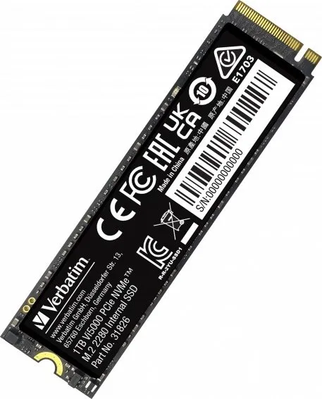 VERBATIM SSD Vi5000 Internal PCIe NVMe M.2 SSD 1TB , W xx00/ R xx00 MB/s