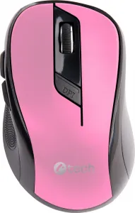 Myš C-TECH WLM-02P, růžová, bezdrátová, 1600DPI, 6 tlačítek, USB nano receiver