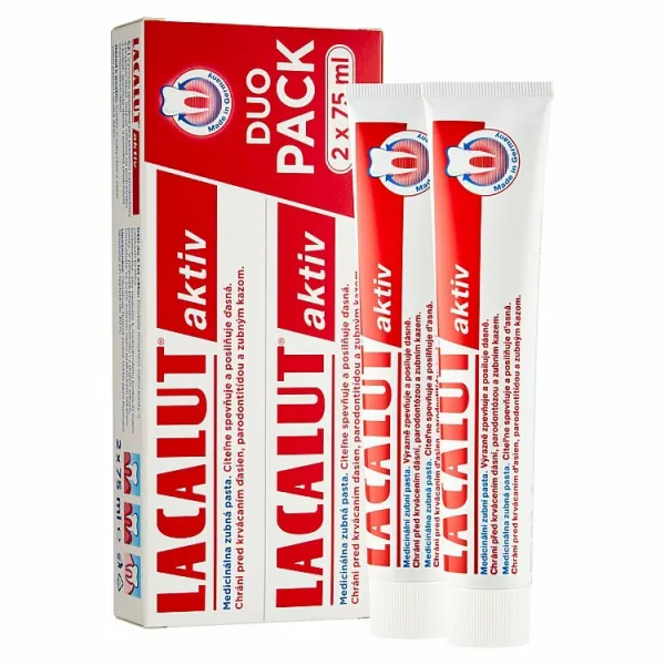 Lacalut Aktiv Duo Pack medicinálna zubná pasta 2 x 75 ml