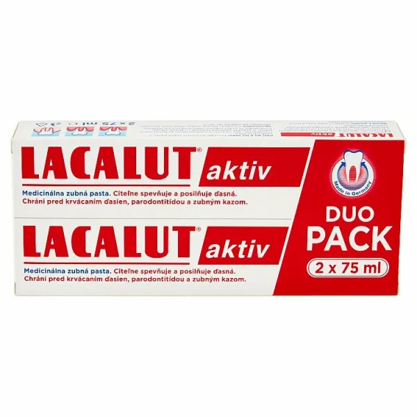 Lacalut Aktiv Duo Pack medicinálna zubná pasta 2 x 75 ml