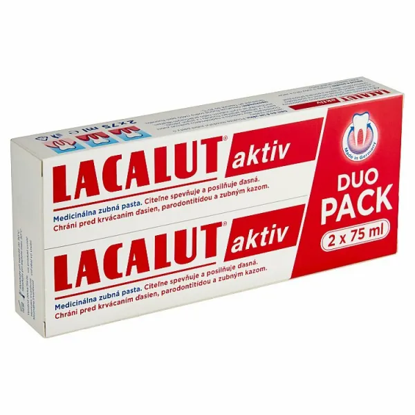 Lacalut Aktiv Duo Pack medicinálna zubná pasta 2 x 75 ml