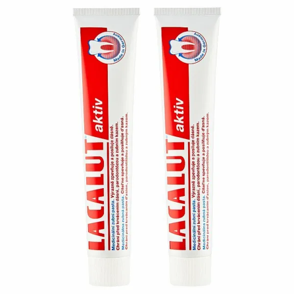 Lacalut Aktiv Duo Pack medicinálna zubná pasta 2 x 75 ml