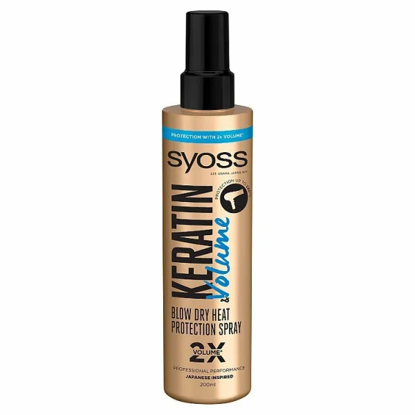 Syoss Keratin & Volume Blow Dry sprej pre tepelnú ochranu 200 ml