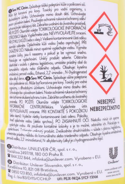 Savo Dezinfekčný WC čistič citrón 700 ml