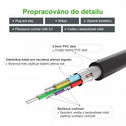 UGREEN USB 3.0 prepojovací kábel 2m, čierny 1UG1132
