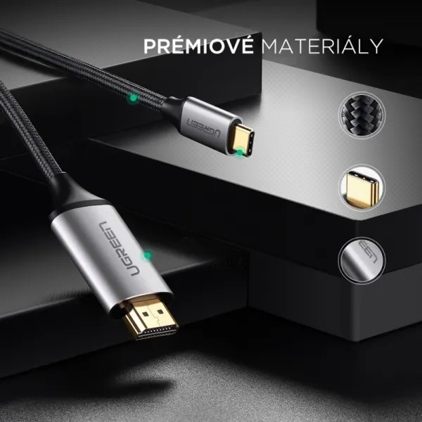 UGREEN USB-C HDMI adaptér 1.5m, sivý 1UG1220