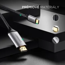 UGREEN USB-C HDMI adaptér 1.5m, sivý 1UG1220