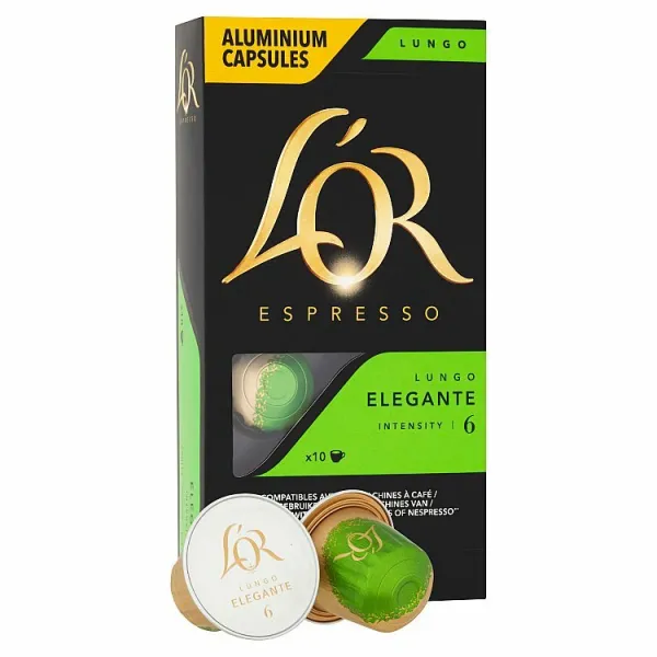 L´OR Espresso Elegante Intz. 6 - 10 hliníkových kapsúl kompatibilných s kávovarmi Nespresso® disc.