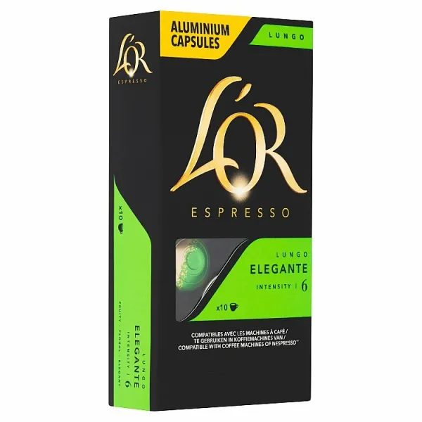 L´OR Espresso Elegante Intz. 6 - 10 hliníkových kapsúl kompatibilných s kávovarmi Nespresso® disc.
