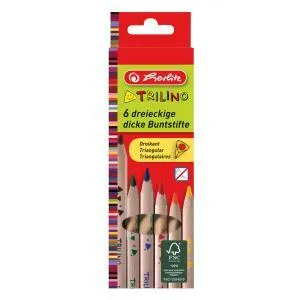 Farbičky Herlitz Trilino trojhranné 6 farieb