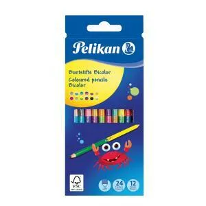 Farbičky Pelikan Bicolor 12 ks 24 farieb
