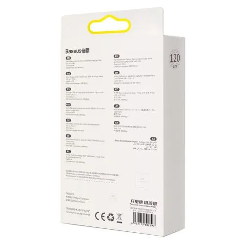 Kábel USB do Lightning Baseus Crystal Shine, 2,4 A, 1,2 m (niebieski) 030322