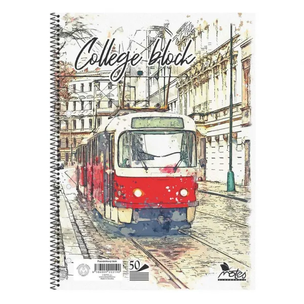 College notes blok A4 B špirála linajk 50 listov