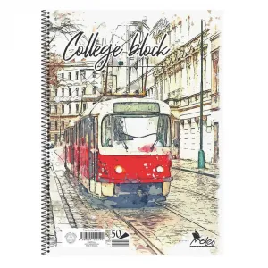 College A5 notes blok B špirála+dierky linajkový 50 listov