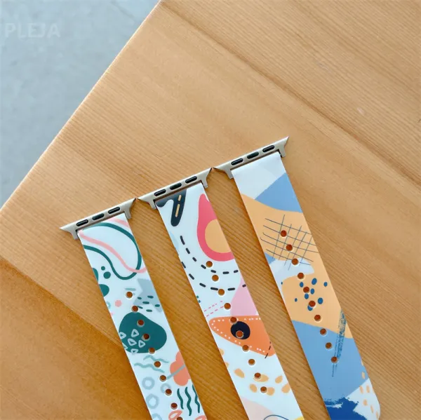 Innocent Silicone Geometric Apple Watch Band 44/45/46/49mm - Blue