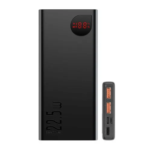 Kovová power banka Baseus Adaman, 10 000 mAh, 22,5 W (čierna) 037573