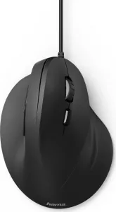 Vertikálna ergonomická drôtová myš Hama EMC-500, 6 tlačidiel, čierna