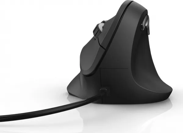 Vertikálna ergonomická drôtová myš Hama EMC-500, 6 tlačidiel, čierna