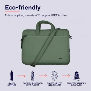 TRUST 16" Bologna Slim Laptop Bag Eco, zelená