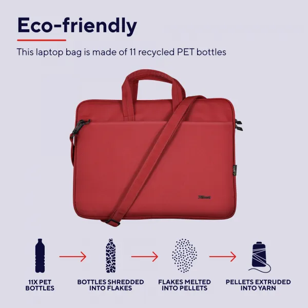 TRUST 16" Bologna Slim Laptop Bag Eco, červená