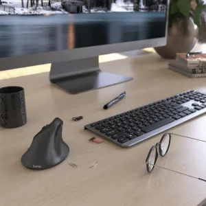 Vertikálna ergonomická bezdrôtová myš Hama EMW-500L, ľavá, čierna