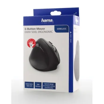 Vertikálna ergonomická bezdrôtová myš Hama EMW-500L, ľavá, čierna
