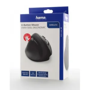 Vertikálna ergonomická bezdrôtová myš Hama EMW-500L, ľavá, čierna