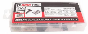 Montážne úchytky pliešky + skrutky 170 ks