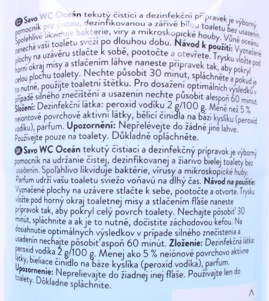 Savo WC tekutý čistič 750/700 ml - Oceán