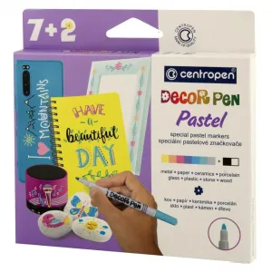 Dekoračný popisovač CENTROPEN 2738 Decor Pen Pastel - sada 7+2 k