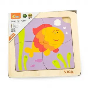 Drevené puzzle pre najmenších Viga 4 ks Rybka