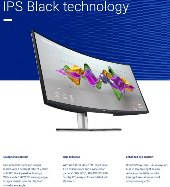 DELL LCD U3824DW - 38"/IPS/LED/WQHD+/3840 x 1600/21:9/60Hz/8ms/2000:1/300 cd/m2/Speaker/HDMI/DP/VESA/3YNBD (210-BHXB)