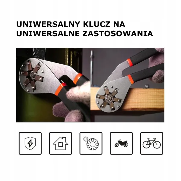 Geko Bionic univerzálny kľúč 8" 12-21mm multifunkčný