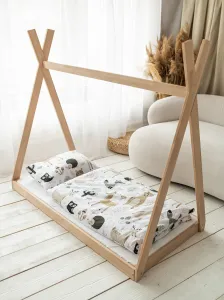 Woodisio Montessori Detská posteľ TEEPEE buk Farba: Prírodné drevo, Variant: 200 x 80
