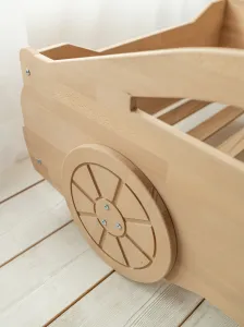 Woodisio Posteľ pre chlapca AUTO - buk Farba: Prírodné drevo, Variant: 200 x 80