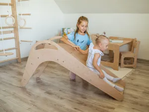 Woodisio Drevená šmýkačka pre deti Miri, veľkosť maxi, buk Farba: Prírodné drevo