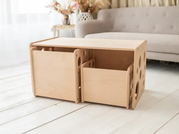 Woodisio Stolička TARA  mini / midi / maxi Farba: Prírodné drevo, Variant: Maxi
