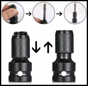 VERKE Rázový adaptér na kľúč z 1/2 "štvorcový na 1/4"