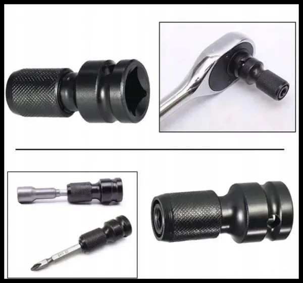 VERKE Rázový adaptér na kľúč z 1/2 "štvorcový na 1/4"