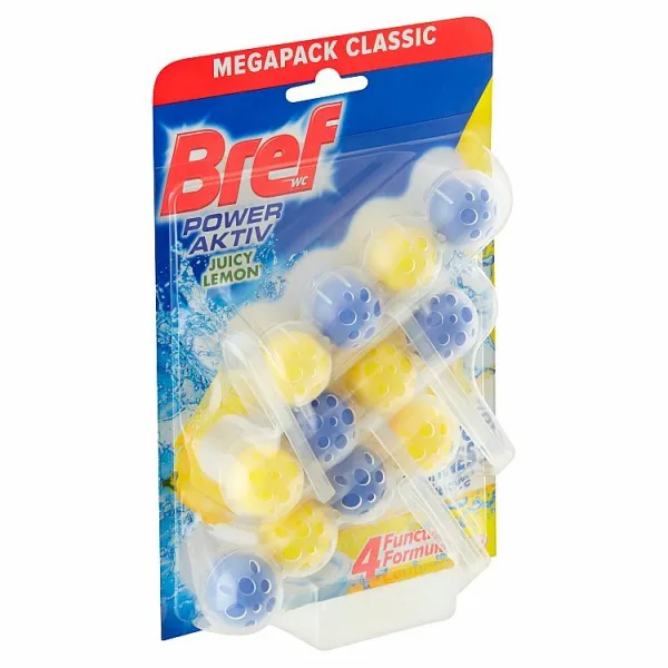 Bref Power Aktiv WC závesný blok tuhý 3 x 50 g Citrón