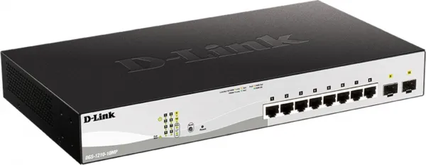 D-Link DGS-1210-10MP/E 10-Port Gigabit PoE+ Smart Switch inc. 2x SFP Ports, POE budget 130W
